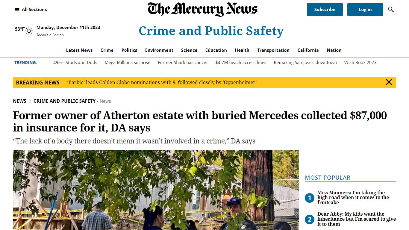 Former owner of Atherton estate with buried Mercedes collected $87,000